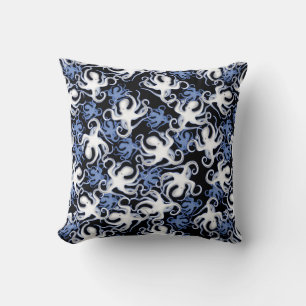 Repeating Motif Octopus Pattern Cushion