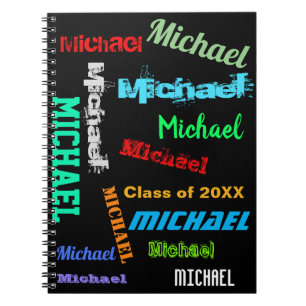 Repeating Name Custom Message Gift   Notebook