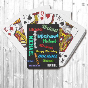 Repeating Name YOUR TEXT Gift Playing Cards