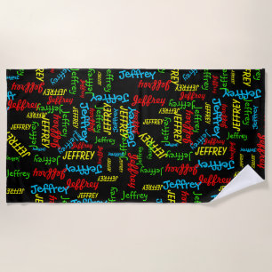 Repeating Names Beach Towel