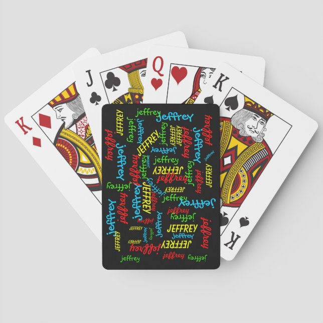 Repeating Names Colourful Personalised Playing Cards (Back)