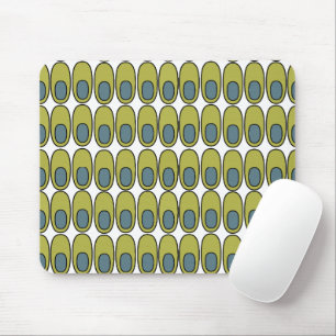 Repeating Olive Green and Grey Ovals Mouse Pad