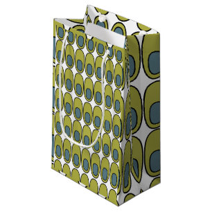 Repeating Olive Green and Grey Ovals Small Gift Bag