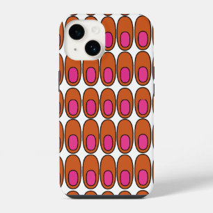 Repeating Orange and Pink Ovals iPhone 14 Case