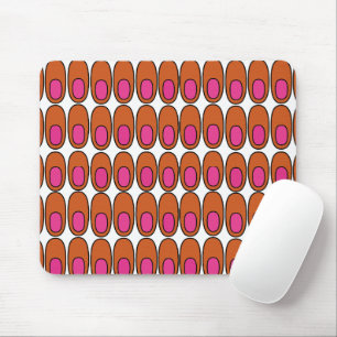 Repeating Orange and Pink Ovals Mouse Pad
