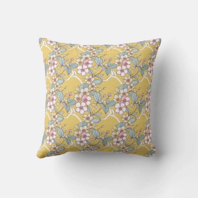 Repeating pattern in pastel colors cushion (Back)