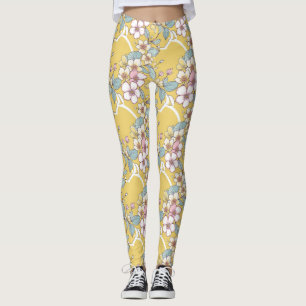 Repeating pattern in pastel colours leggings