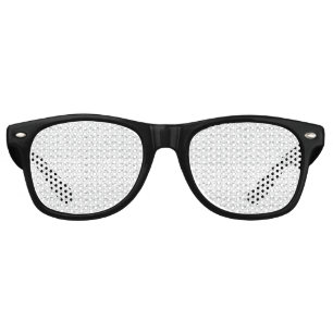 Repeating pattern of small, stylised shapes on a w retro sunglasses