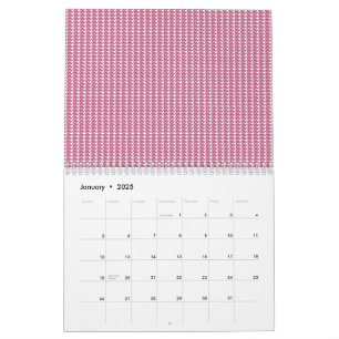 Repeating pattern of small, wavy, reddish-pink lin calendar