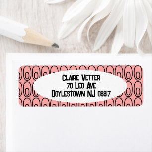 Repeating Salmon Ovals Return Address Label