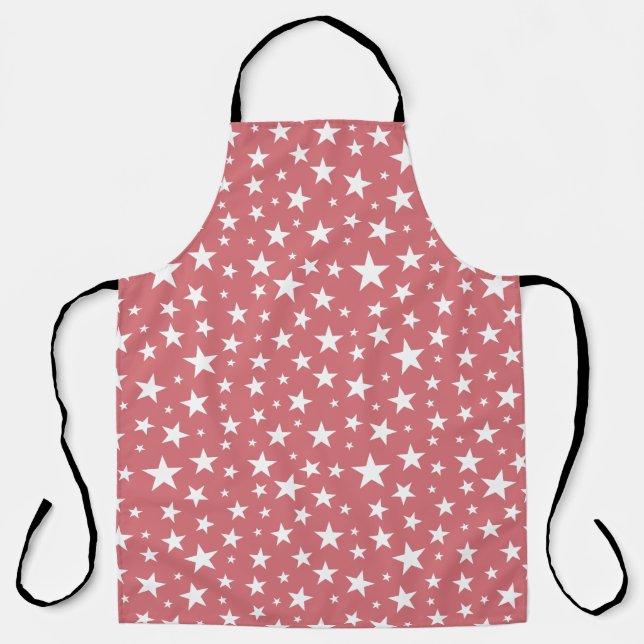 Repeating Star Pattern All-Over Print Apron (Front)