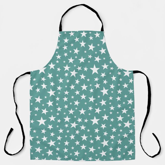 Repeating Star Pattern All-Over Print Apron (Front)