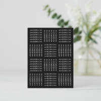 Repeating Text Pattern Black & White