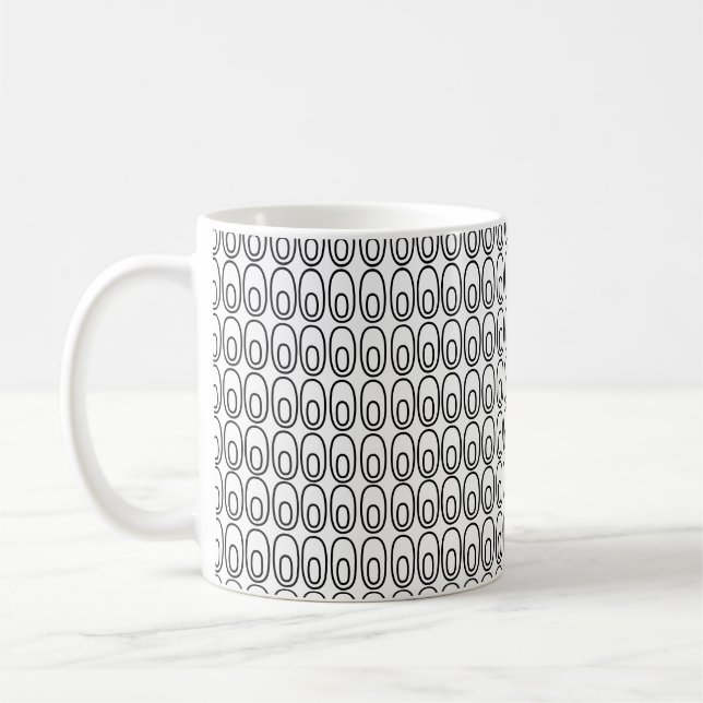 Repeating White Ovals Coffee Mug (Left)
