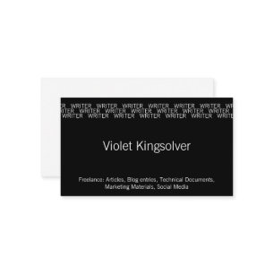 Repeating Word Occupation (Writer) Business Card