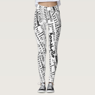 Repeating Words Text Design Leggings