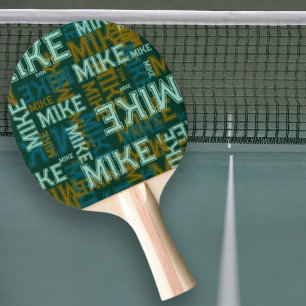 Repeating Your Name Cool Typography Ping Pong Paddle