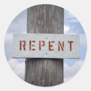 [repent] classic round sticker