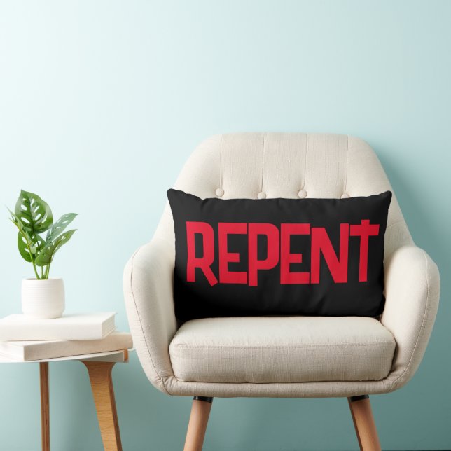REPENT Throw Pillow (Chair)