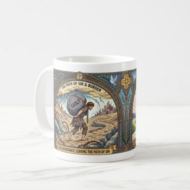 Repentance : Leaving the Path of Sin - Christian Coffee Mug (Front Left)