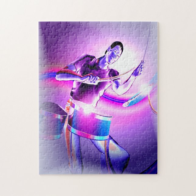 Repercussion - Purple Drummer Jigsaw Puzzle (Vertical)