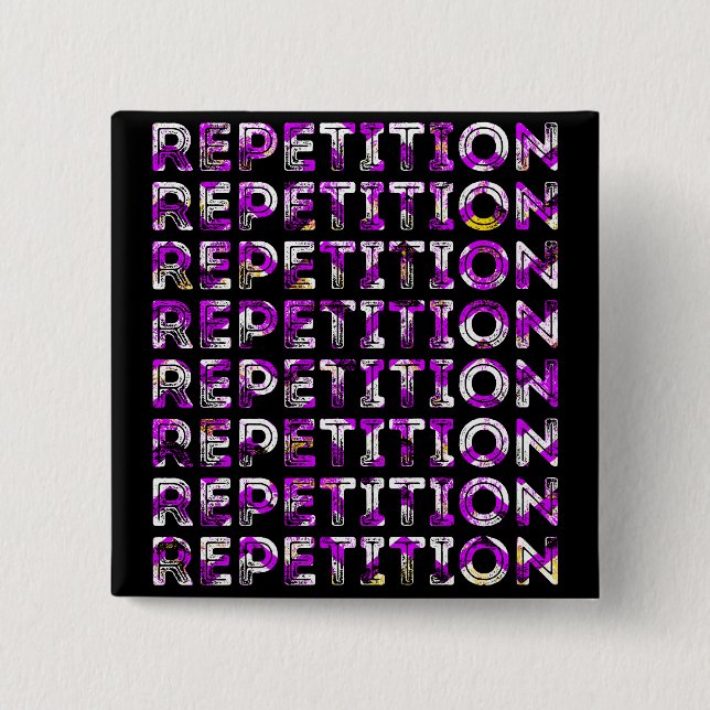 Repetition 15 Cm Square Badge (Front)