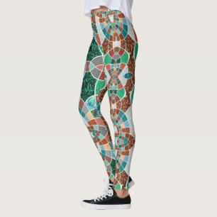 Repetition of images with slight fractal effect leggings