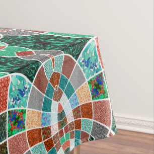 Repetition of images with slight fractal effect tablecloth