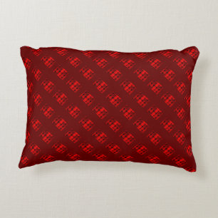 Repetition of red circles forming geometric shapes decorative cushion