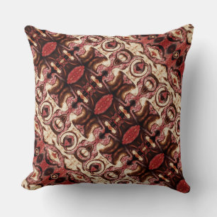 Repetition of shapes with woody tones and stains cushion
