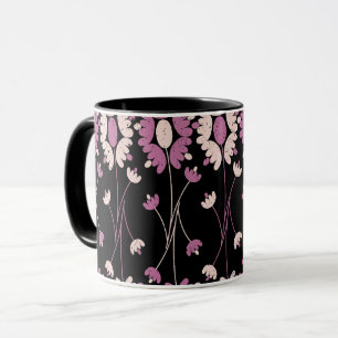 Repetitive Pink Floral Pattern Mug