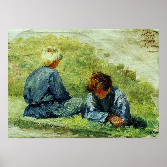 Repin - Boys On Grass 1903 Poster (Front)