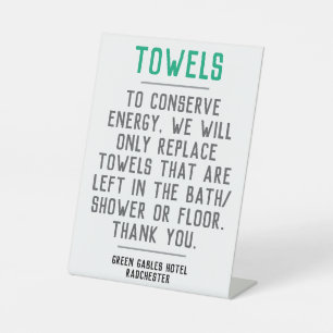 Replace Dirty Towels Only When Required Eco Pedestal Sign
