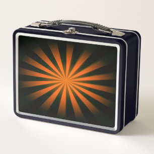 Replace Image or Customise - Vivid Retro Sunburst Metal Lunch Box