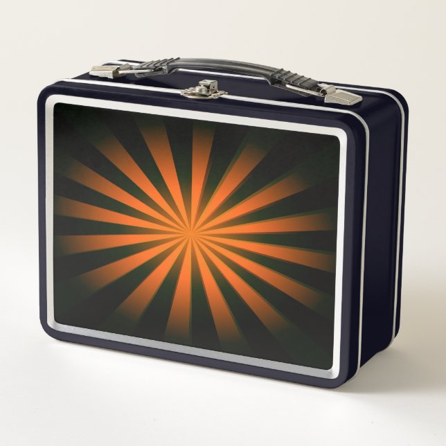 Replace Image or Customise - Vivid Retro Sunburst Metal Lunch Box (Front)