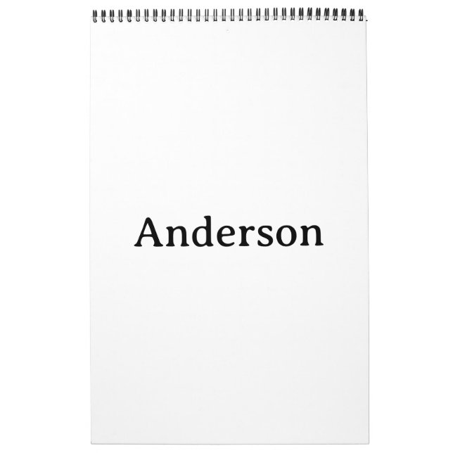Replace Own Design 17" x 11" One Page Medium Black Calendar (Cover)