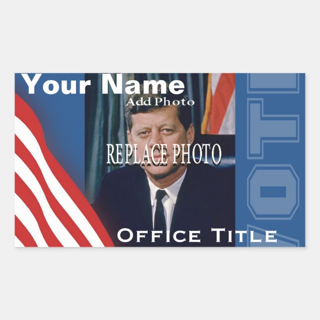 Replace Photo | Campaign Template Rectangle Rectangular Sticker (Front)