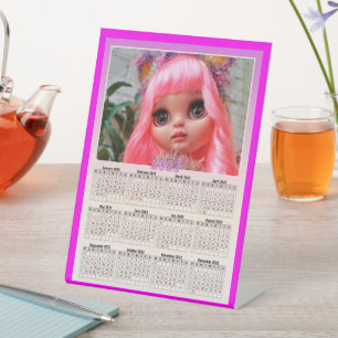 Replace the photo with your calendar pedestal sign