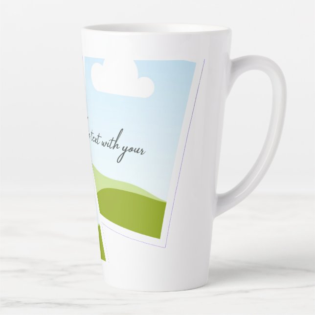 Replace This Text With Your Own Photo or Message Latte Mug (Right)