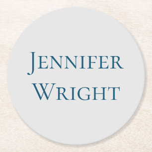 Replace with Your Name Classical Plain Round Paper Coaster