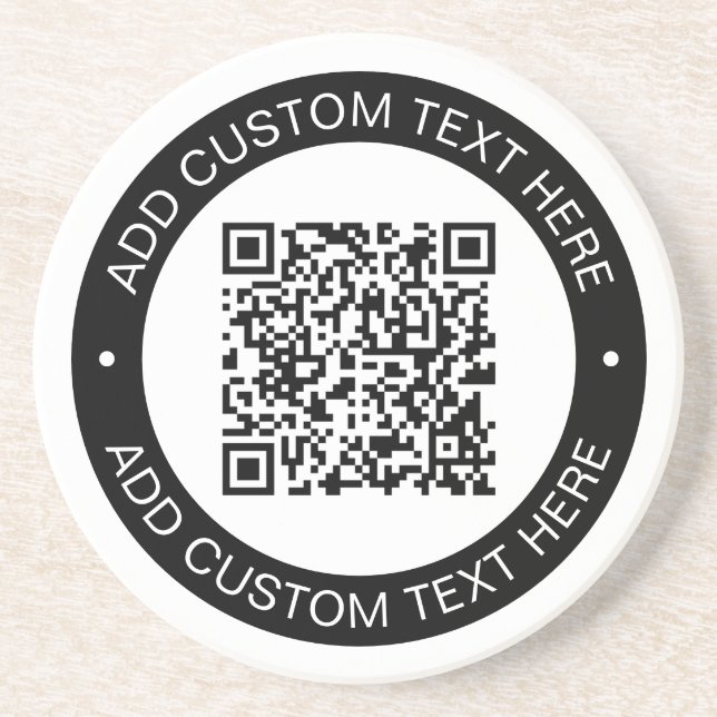 Replace with Your Own Uploaded QR code or Image Coaster (Front)