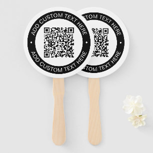 Replace with Your Own Uploaded QR code or Image Hand Fan