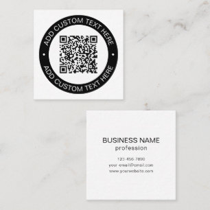 Replace with Your Own Uploaded QR code or Image Square Business Card