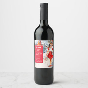 Replace Your Face Christmas Wine Label
