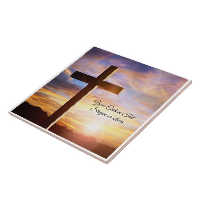 Replace Your Image Personalised Canvas Print Art Ceramic Tile (Side)