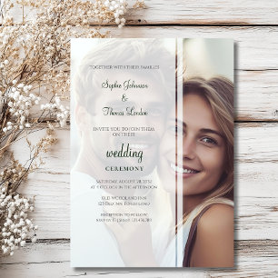 Replaceable custom photo wedding invitation