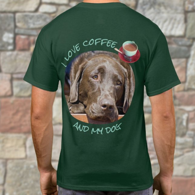 Replaceable Dog Photo and Personalised Text T-Shirt (tee shirt back design only)