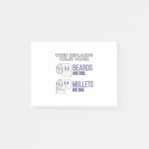 Replacing Toilet Paper Beards and Mullets Humour Post-it Notes