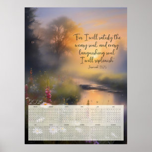 Replenish wildflowers christian art 2025 calendar poster