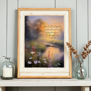 Replenish wildflowers christian art poster